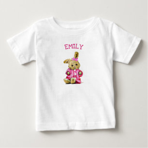Gepersonaliseerd Roze Konijn Peuter T-shirt