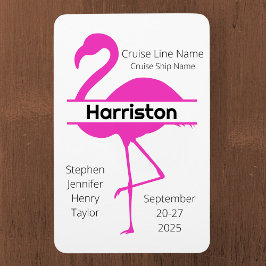 Gepersonaliseerd Roze kruisdeur voor Flamingo Fami Magneet