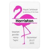 Gepersonaliseerd Roze kruisdeur voor Flamingo Fami Magneet (Verticaal)