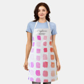 Gepersonaliseerd roze kunstenaars schort (Gedragen)