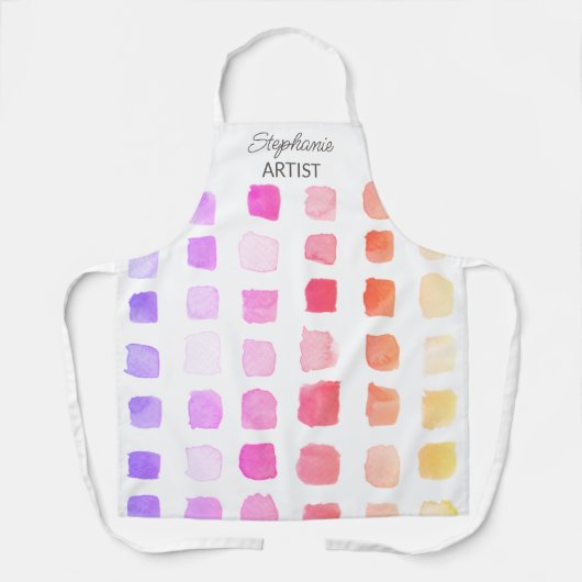 Gepersonaliseerd roze kunstenaars schort (Voorkant)