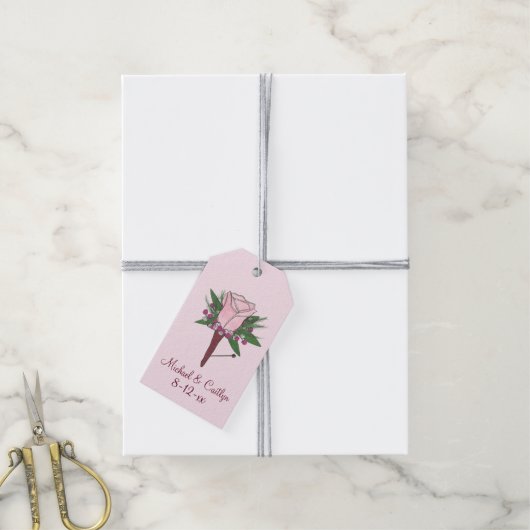 Gepersonaliseerd roze Label voor weddenschappen me Cadeaulabel (Met Touw)