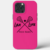 Gepersonaliseerd roze lax (lacrosse) leven Case-Mate iPhone case (Achterkant)