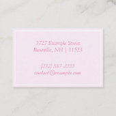 Gepersonaliseerd "roze leder" (GB/euro) Visitekaartje (Achterkant)