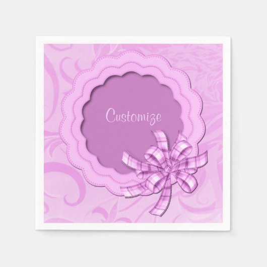 Gepersonaliseerd roze Lijst Napkins Servetten (Voorkant)