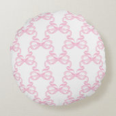 Gepersonaliseerd Roze Lint Rond Kussen (Achterkant)