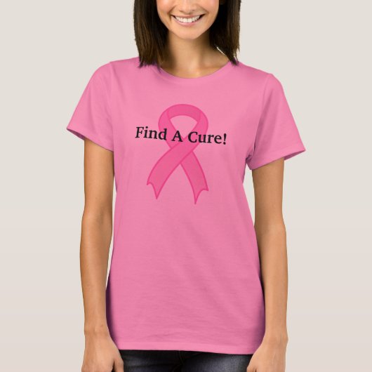 Gepersonaliseerd roze lint T-Shirt (Voorkant)