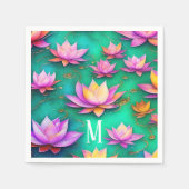 Gepersonaliseerd  roze Lotus Flower Pattern Servet (Voorkant)