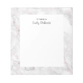 Gepersonaliseerd roze marmer Notitieblok (Voorkant)