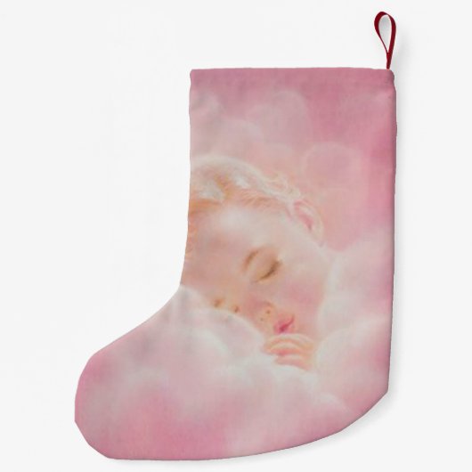 Gepersonaliseerd roze meisje Baby dubbelzijdig Kleine Kerstsok (Achterkant)
