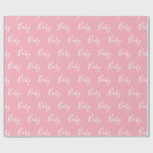 Gepersonaliseerd roze meisje Elegant Baby Cadeaupapier (Vlak)