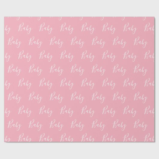 Gepersonaliseerd roze meisje Elegant Baby Cadeaupapier (Vlak)