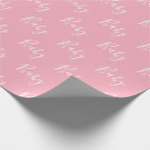 Gepersonaliseerd roze meisje Elegant Baby Cadeaupapier (Hoek)