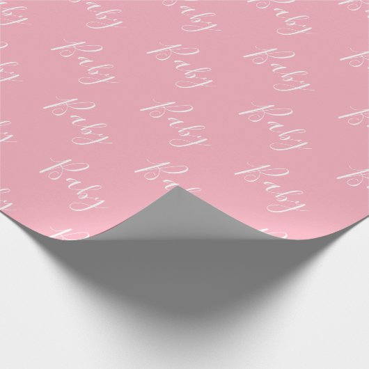 Gepersonaliseerd roze meisje Elegant Baby Cadeaupapier (Hoek)