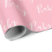 Gepersonaliseerd roze meisje Elegant Baby Cadeaupapier (Rol Hoek)