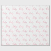 Gepersonaliseerd roze meisje Elegant Baby Cadeaupapier (Vlak)
