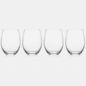 Gepersonaliseerd, roze monogram bloemenbelettering wijnglas zonder voet (Links)