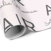 Gepersonaliseerd roze monogram cadeaupapier (Rol Hoek)