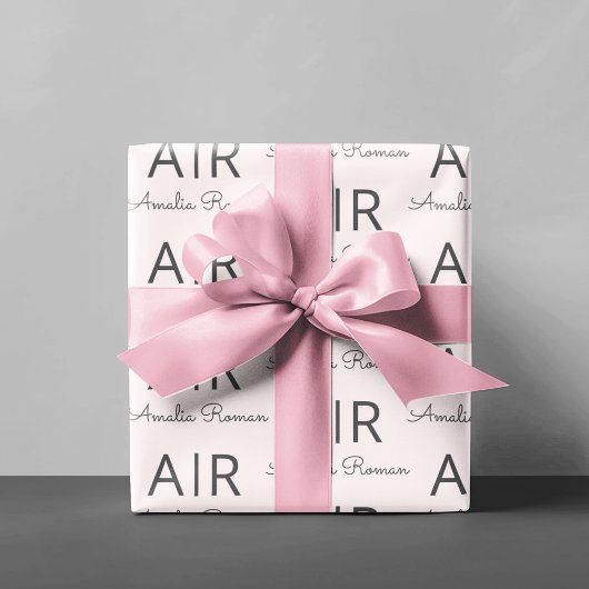 Gepersonaliseerd roze monogram cadeaupapier
