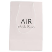 Gepersonaliseerd roze monogram medium cadeauzakje (Achterkant)