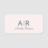 Gepersonaliseerd roze monogram naamplaatje (Voorkant)