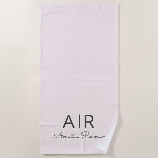 Gepersonaliseerd roze monogram strandlaken (Voorkant)