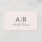 Gepersonaliseerd roze monogram visitekaartje (Voorkant)