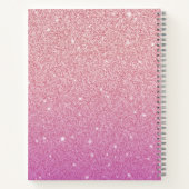 Gepersonaliseerd roze ombre glitter-zakboek notitieboek (Achterkant)
