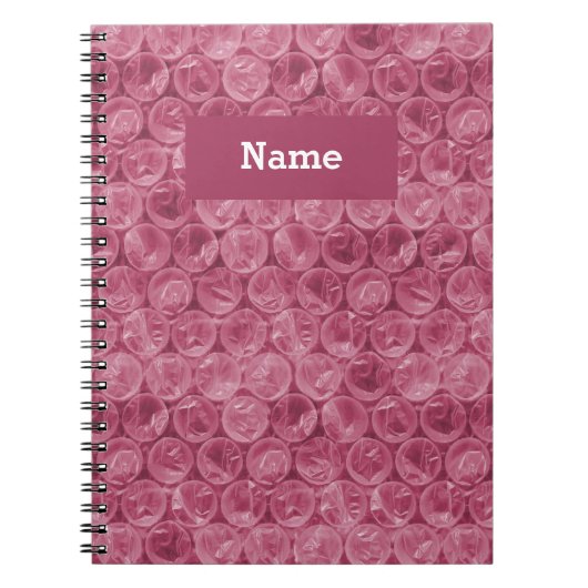 Gepersonaliseerd roze omlooppatroon notitieboek (Voorkant)