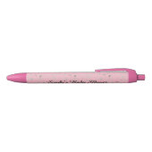Gepersonaliseerd roze ontwerp zwarte inkt pen (Bovenkant)