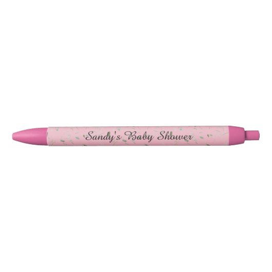 Gepersonaliseerd roze ontwerp zwarte inkt pen (Voorkant)