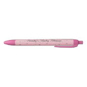Gepersonaliseerd roze ontwerp zwarte inkt pen (Bodem)