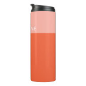 Gepersonaliseerd roze Oranje geometrisch kleurenbl Thermosbeker (Geroteerd rechts)