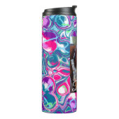 Gepersonaliseerd roze, Paars, blauw kunsty kleurig Thermosbeker (Gedraaid links)