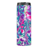 Gepersonaliseerd roze, Paars, blauw kunsty kleurig Thermosbeker (Achterkant)