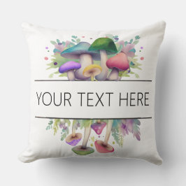 Gepersonaliseerd roze & Paarse paddenstoel thema Kussen