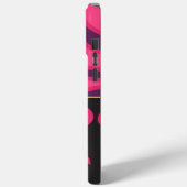 Gepersonaliseerd roze Paarse zwart damast patroon Case-Mate iPhone Case (Achterkant / Links)