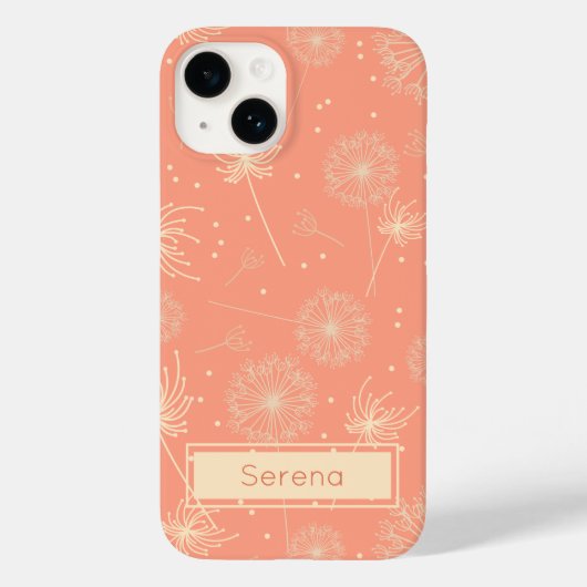 Gepersonaliseerd Roze Pastel Bloemmotief Paardenbl Case-Mate iPhone Case (Achterkant)