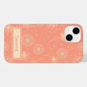 Gepersonaliseerd Roze Pastel Bloemmotief Paardenbl Case-Mate iPhone Case (Achterkant (horizontaal))