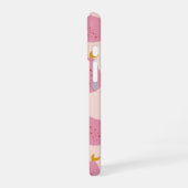 Gepersonaliseerd Roze Peer Patroon Mooie Meisjesac iPhone 16 Hoesje (Linkerkant)