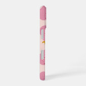 Gepersonaliseerd Roze Peer Patroon Mooie Meisjesac iPhone 16 Hoesje (Rechterkant)