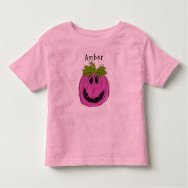 Gepersonaliseerd roze peuter Halloween T-shirt