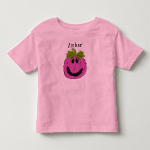 Gepersonaliseerd roze peuter Halloween T-shirt