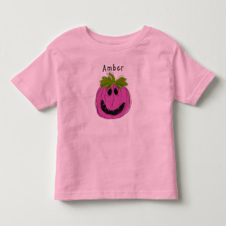 Gepersonaliseerd roze peuter Halloween T-shirt