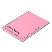 Gepersonaliseerd roze plakbord notitieboek (Linkerzijde)