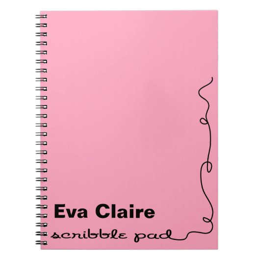 Gepersonaliseerd roze plakbord notitieboek (Voorkant)
