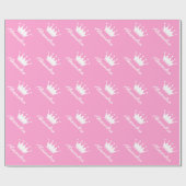 Gepersonaliseerd roze prinses kroonverpakkingspapi cadeaupapier (Vlak)