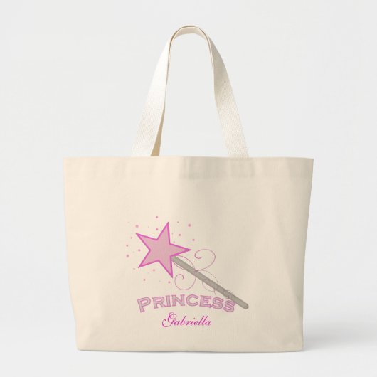 Gepersonaliseerd roze prinses Wand Tas (Voorkant)
