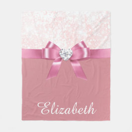 Gepersonaliseerd Roze Ribbon Diamond Zachte Deken