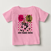 Gepersonaliseerd roze roze 1-jarig shirt (Voorkant)